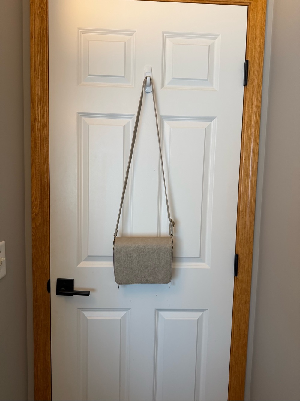Minimalist Taupe Crossbody Bag with Adjustable Strap